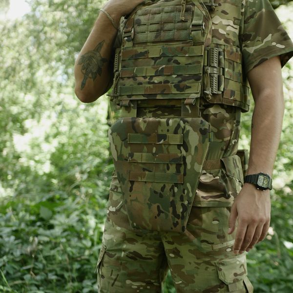 Захист паху (напашник-фартух) Kiborg з балістичним захистом Militex 2 клас Мультикам 10957 фото