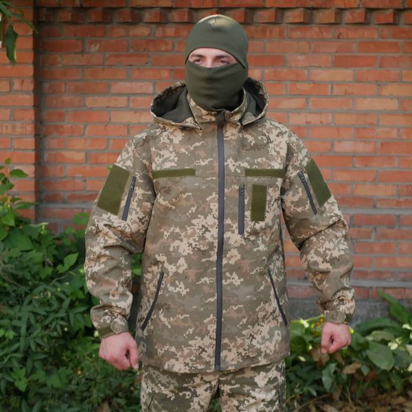 Демісезонна вітрозахисна куртка піксель Kiborg 9023 фото