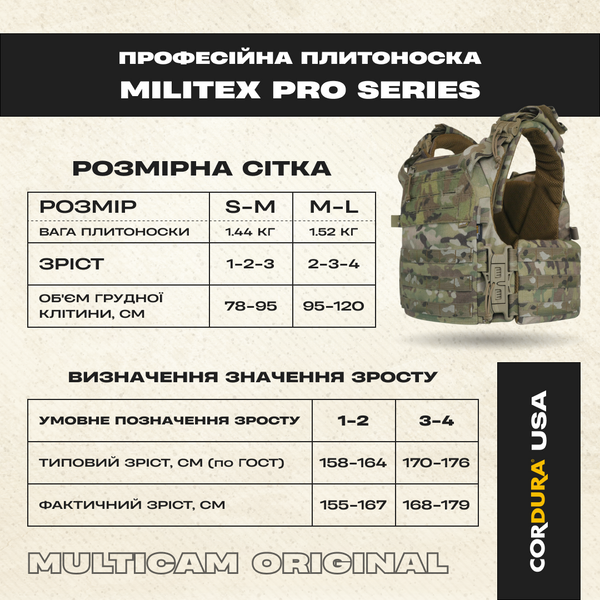 Плитоноска Militex Pro Series Multicam original USA - нового поколения 11293 фото