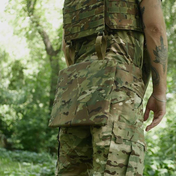 Каремат-сидушка Kiborg с баллистическим пакетом 1 класс защиты Militex 20mm Cordura Multicam 3778 фото