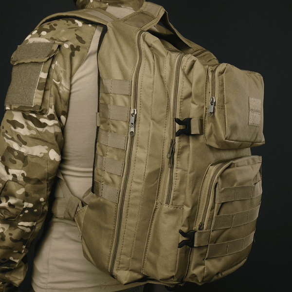 Рюкзак тактичний 30 л з системою MOLLE койот (виробництво Україна) 17753 фото