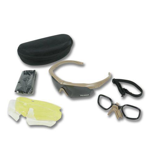 Тактические очки Polarized uv400 C5 с 3 линзами и Койот оправа 6906 фото