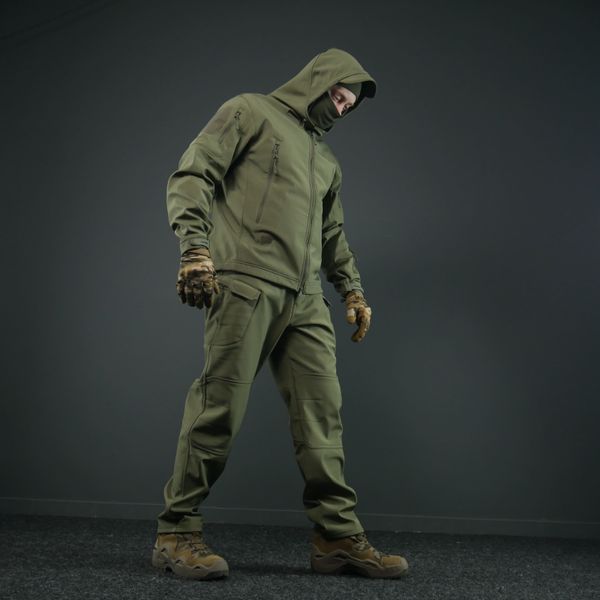 Тактический демисезонный костюм Softshell Олива 10982 фото