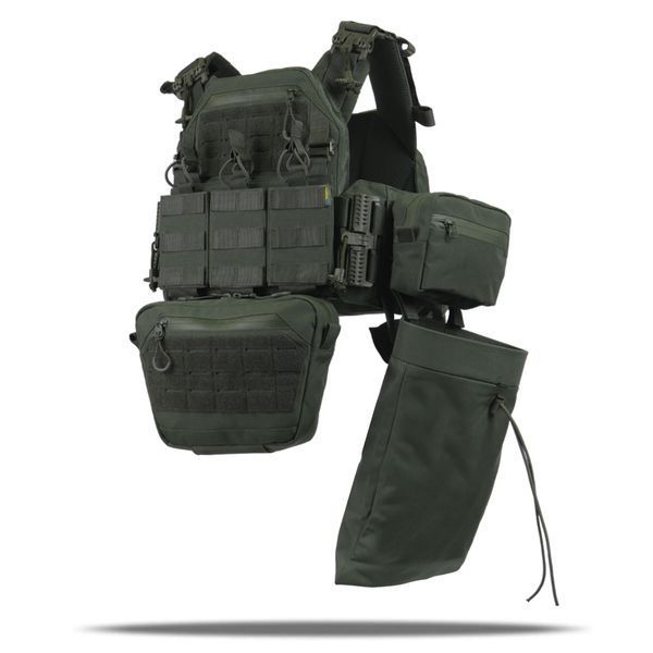 Комплект плитоноска Kiborg GU Gen.2 + 6 підсумків Хакі 3962 фото