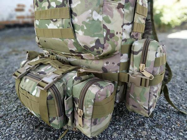 Тактичний рюкзак Molle Assault 55л + (3 органайзери) Мультикам 10889 фото