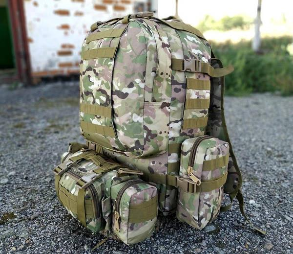 Тактичний рюкзак Molle Assault 55л + (3 органайзери) Мультикам 10889 фото