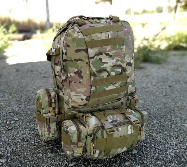 Тактичний рюкзак Molle Assault 55л + (3 органайзери) Мультикам 10889 фото