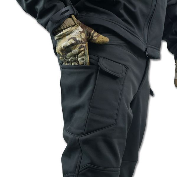 Тактичний демісезонний костюм Softshell Чорний 11173 фото