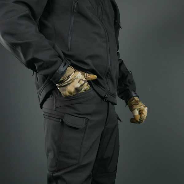 Тактичний демісезонний костюм Softshell Чорний 11173 фото