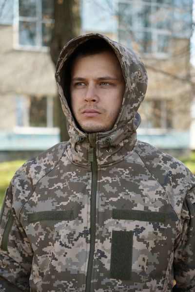Куртка Windproof Softshell вітрозахисна (піксель), водостійка, фліс 320 г/м&sup2; 18621 фото
