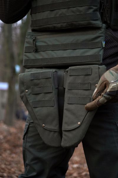 Тройная защита паха/напашник Kiborg с баллистической защитой 2 класс Militex Хаки 10954 фото
