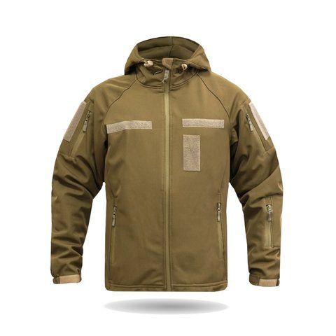 Куртка Windproof Softshell вітрозахисна (койот), водостійка, фліс 320 г/м&sup2; 18622 фото